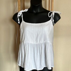 White Flowy Blouse. Perfect for warm weather.